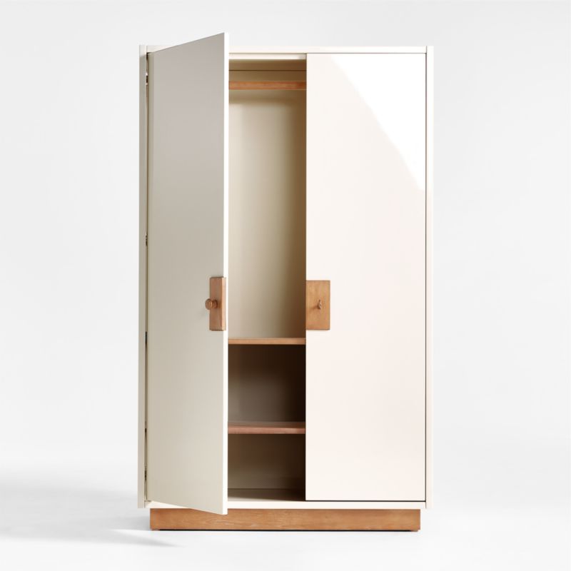 Memoire Ivory High-Gloss Lacquer Kids Storage Armoire Cabinet by Jeremiah Brent - image 9 of 13