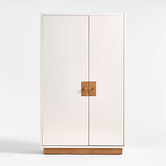 Memoire Ivory High-Gloss Lacquer Kids Storage Armoire Cabinet by Jeremiah Brent