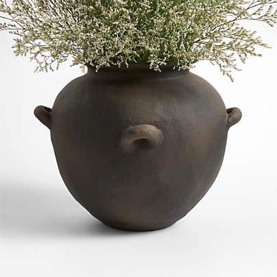 Museion Small Black Earthenware Clay Vase 9.5 by Jeremiah Brent