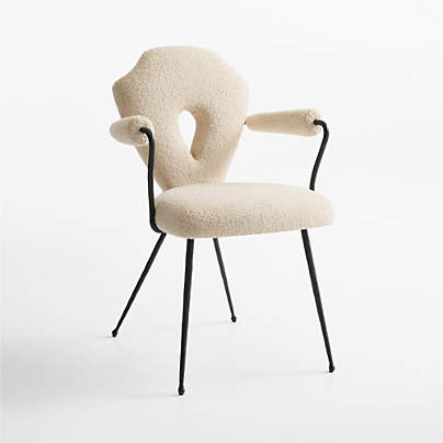 Neue Keyhole Metal Dining Armchair by Jeremiah Brent