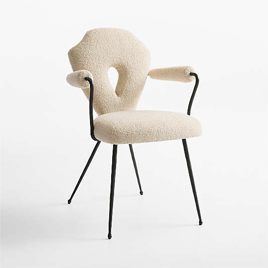 Neue Keyhole Metal Dining Armchair by Jeremiah Brent