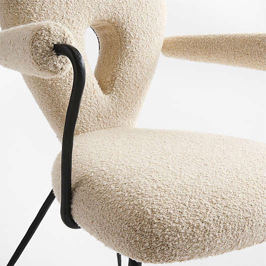 Neue Keyhole Metal Dining Armchair by Jeremiah Brent
