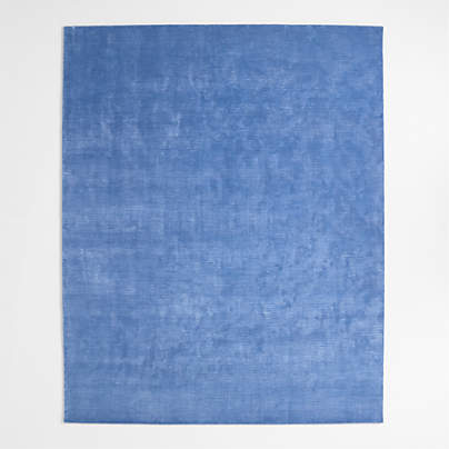 Narrative Marine Blue Wool and Tencel Kids Area Rug 8'x10' by Jeremiah Brent