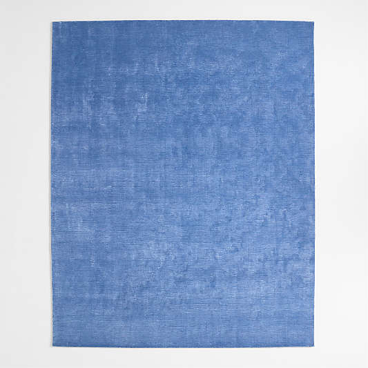Narrative Marine Blue Wool and Tencel Kids Area Rug 6'x9' by Jeremiah Brent