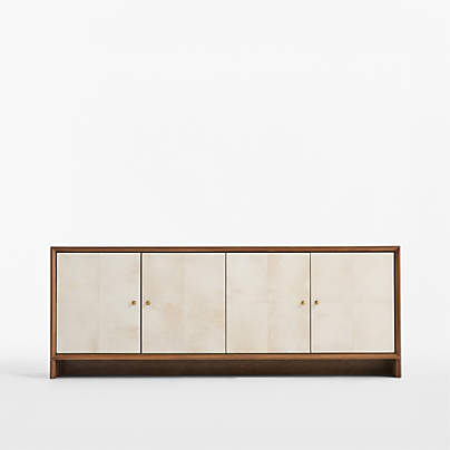 Parchemin 80" Walnut and Parchment Storage Media Console by Jeremiah Brent