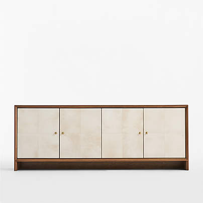 Parchemin 80" Walnut and Parchment Storage Media Console by Jeremiah Brent