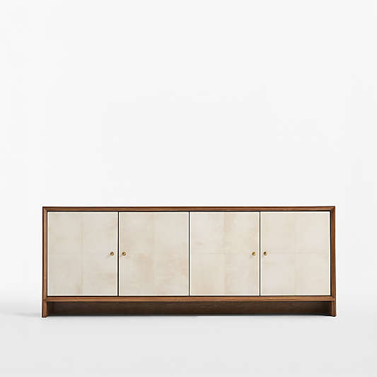 Parchemin 80" Walnut and Parchment Storage Media Console by Jeremiah Brent