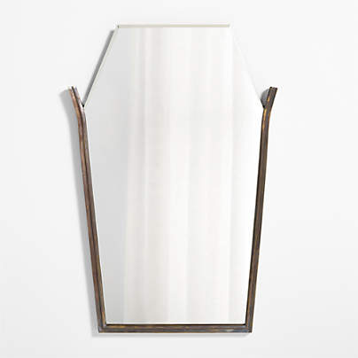 Peutre Antique Brass Wall Mirror by Jeremiah Brent