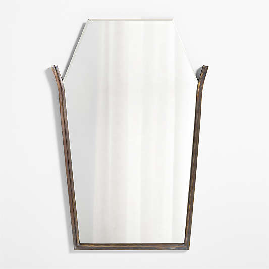 Peutre Antique Brass Wall Mirror by Jeremiah Brent