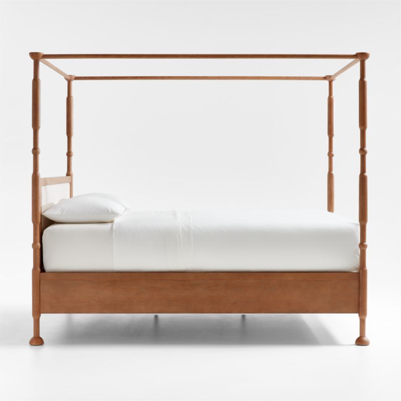 Rachel Hazelnut Wood and Upholstered Queen Kids Canopy Bed with Storage by Jeremiah Brent - image 10 of 10