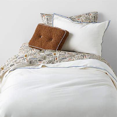 Serenity Double Flange Cool Colorway Organic Cotton Sateen Kids Twin Duvet Cover by Jeremiah Brent