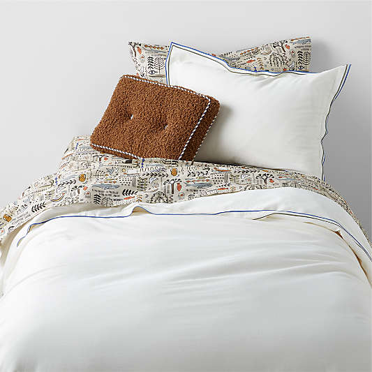 Serenity Double Flange Cool Colorway Organic Cotton Sateen Kids Twin Duvet Cover by Jeremiah Brent