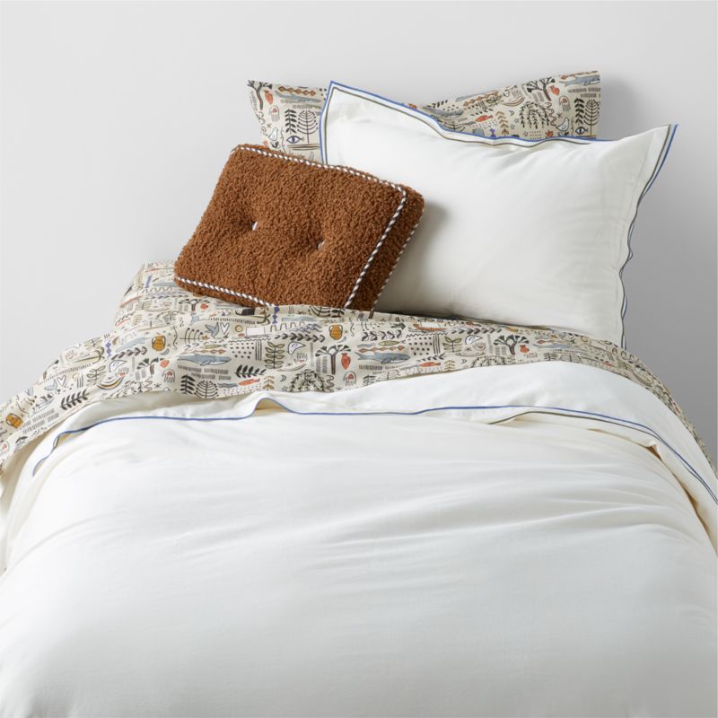 Serenity Double Flange Cool Colorway Organic Cotton Sateen Kids Twin Duvet Cover by Jeremiah Brent