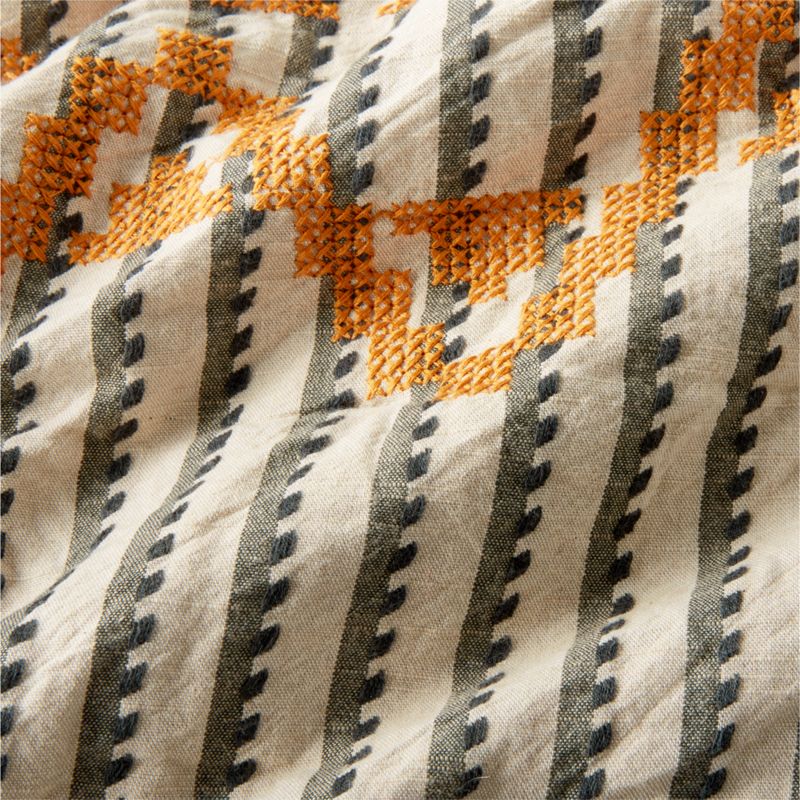 Reminiscent Embroidered Stripe Organic Cotton Kids Twin Quilt by Jeremiah Brent - image 9 of 12