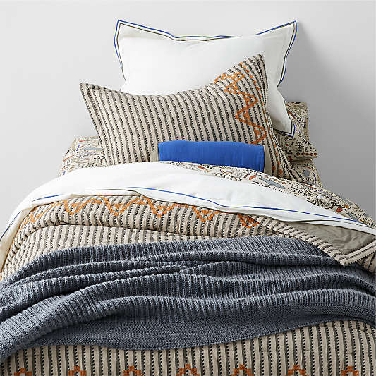 Serenity Double Flange Cool Colorway Organic Cotton Sateen Kids Full/Queen Duvet Cover by Jeremiah Brent