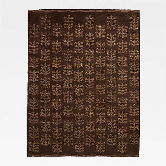Selen Wool Deep Brown Handknotted Area Rug by Jeremiah Brent