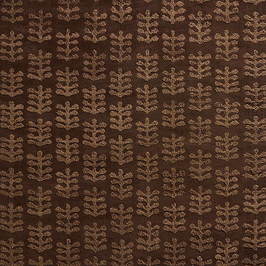 Selen Wool Deep Brown Handknotted Rug Swatch 12"x18" by Jeremiah Brent