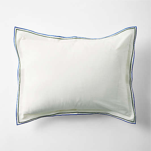 Serenity Double Flange Cool Colorway Organic Cotton Sateen Kids Pillow Sham by Jeremiah Brent