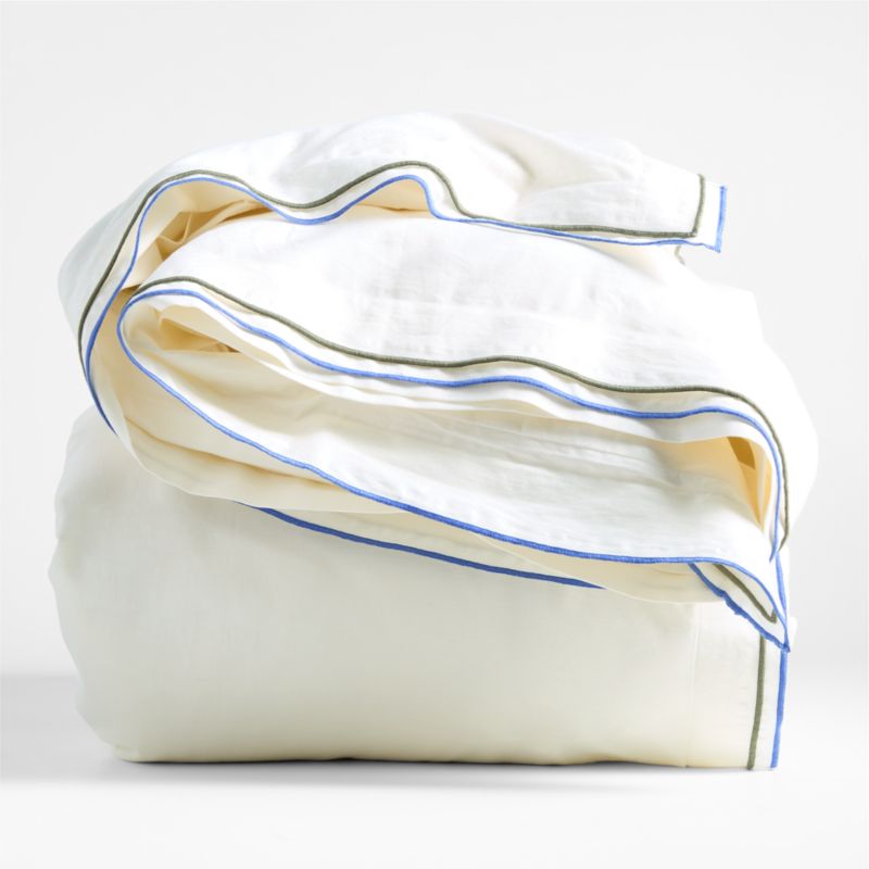 Serenity Double Flange Cool Colorway Organic Cotton Sateen Kids Twin Duvet Cover by Jeremiah Brent - image 4 of 8