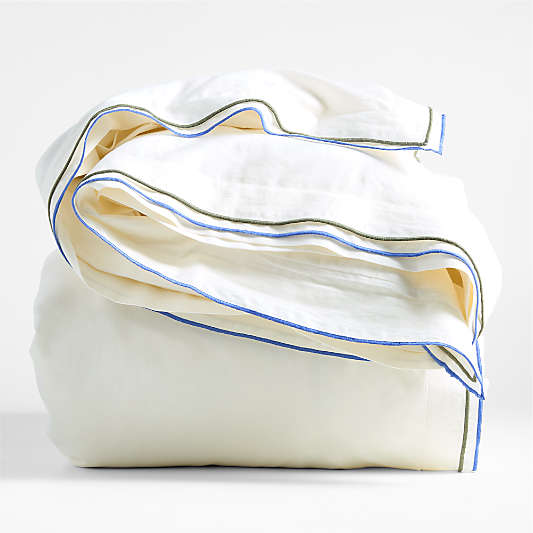 Serenity Double Flange Cool Colorway Organic Cotton Sateen Kids Full/Queen Duvet Cover by Jeremiah Brent