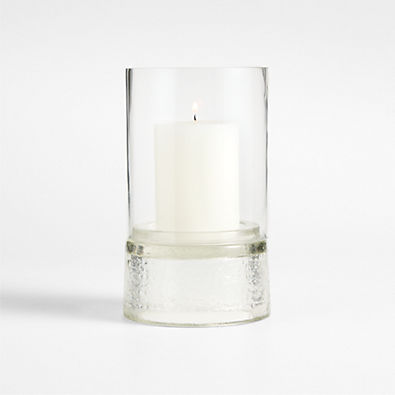View Solstice Small Glass Hurricane Candle Holder 8.5" by Jeremiah Brent details