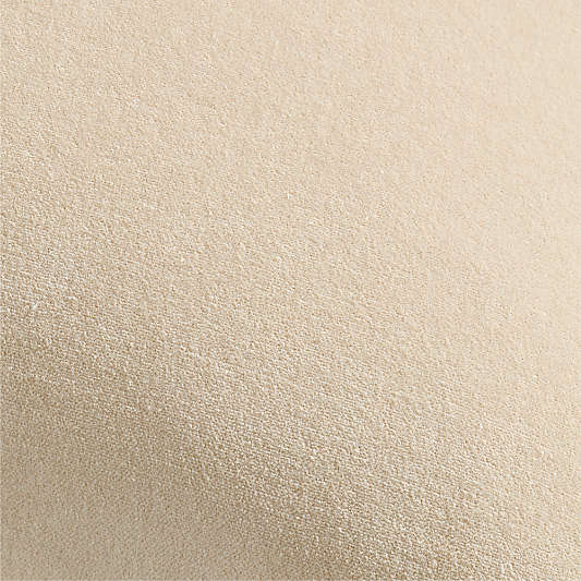 Solid Organic Cotton Velvet 23"x23" Travertine Beige Throw Pillow by Jeremiah Brent