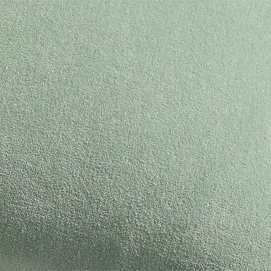 Solid Organic Cotton Velvet 22"x15" Verte Green Throw Pillow with Down-Alternative Insert by Jeremiah Brent