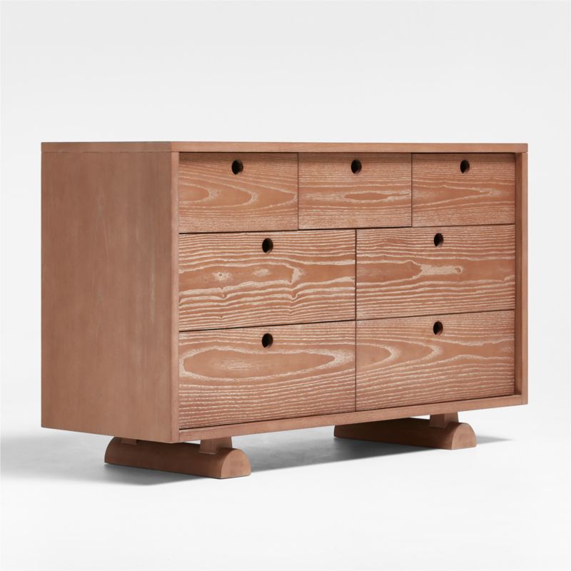 Storied Hazelnut Wood and Stone Wide 7-Drawer Kids Dresser by Jeremiah Brent - image 6 of 11