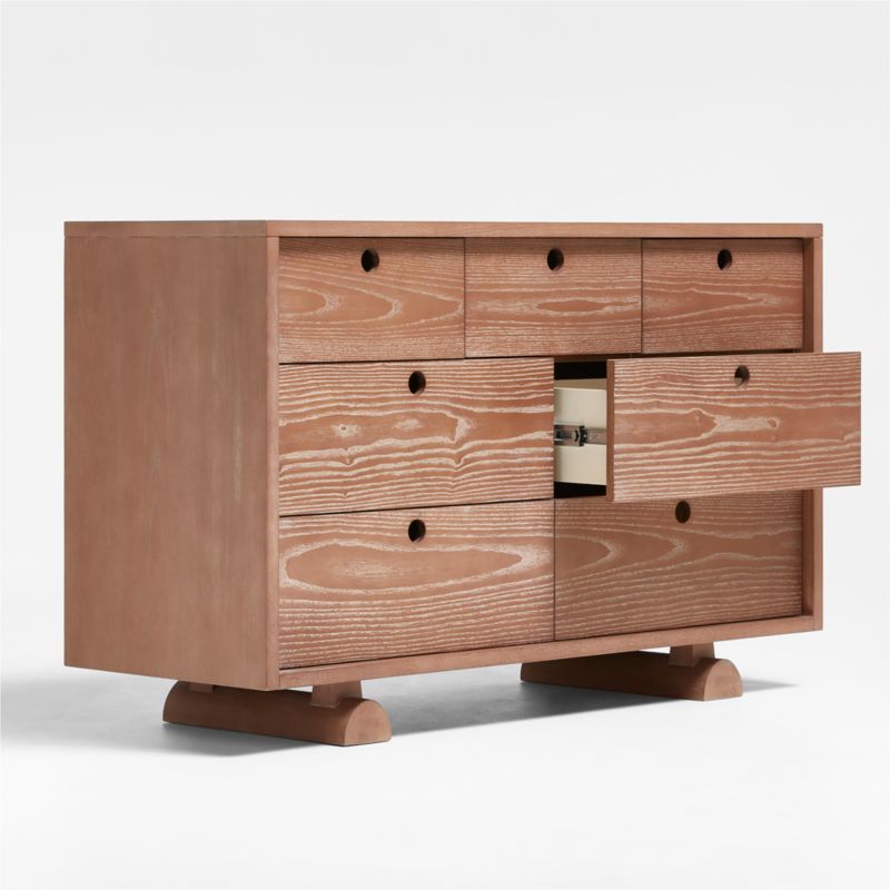 Storied Hazelnut Wood and Stone Wide 7-Drawer Kids Dresser by Jeremiah Brent - image 7 of 11