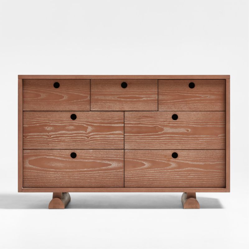 Storied Hazelnut Wood and Stone Wide 7-Drawer Kids Dresser by Jeremiah Brent - image 0 of 11