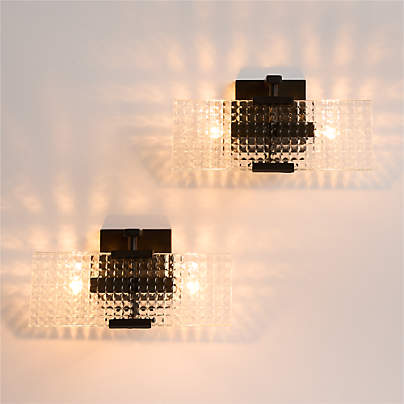 Tessellate Glass Wall Sconce Light, Set of 2 by Jeremiah Brent