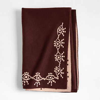 View Treasured Chestnut Red Reversible Cashmere Blend Baby Stroller Blanket by Jeremiah Brent details