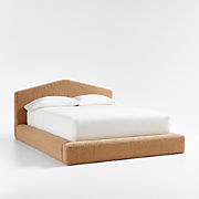 Charlie Cream and Grey Checkered Upholstered Kids Full Bed