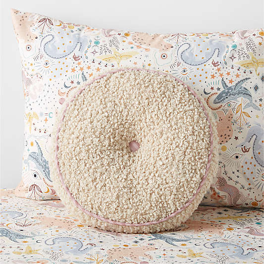 Tucker Sherpa Round Kids Throw Pillow by Jeremiah Brent