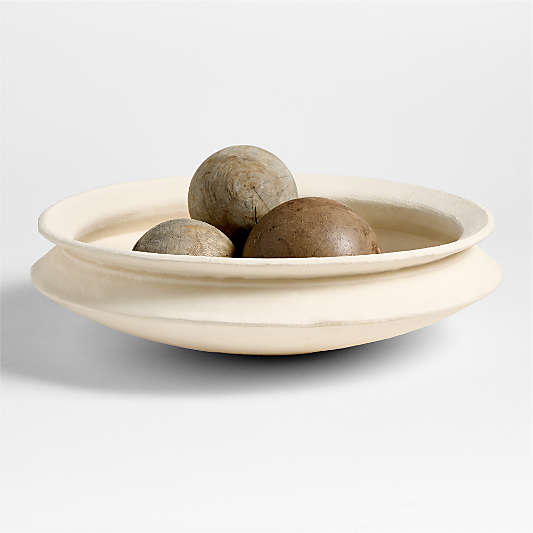 Museion White Earthenware Clay Centerpiece Bowl by Jeremiah Brent
