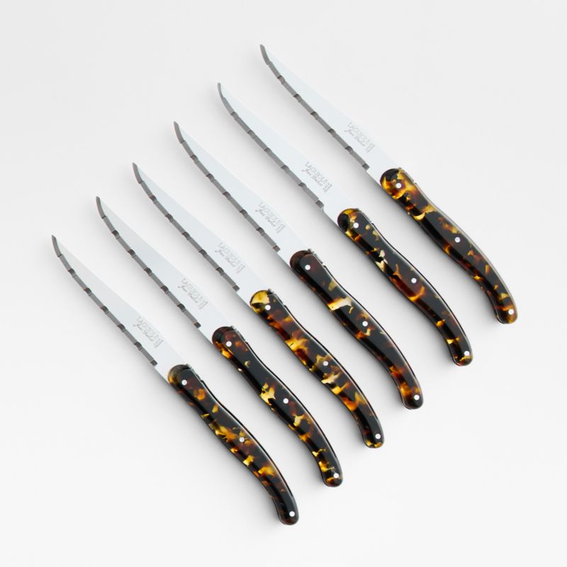 Jean Dubost Laguiole ® Acrylic Tortoiseshell Steak Knives, Set of 6 - image 0 of 2