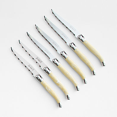 View Jean Dubost Laguiole ® Light Horn Steak Knives, Set of 6 details