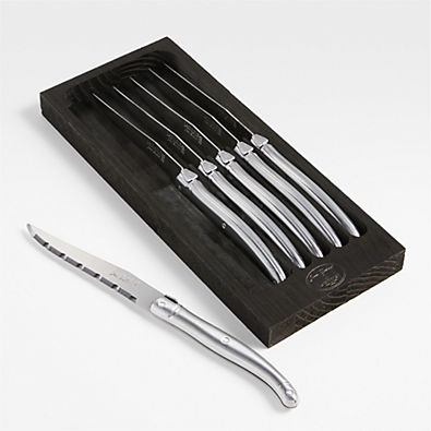 View Jean Dubost Laguiole ® Stainless Steel Steak Knives, Set of 6 with Black Box details