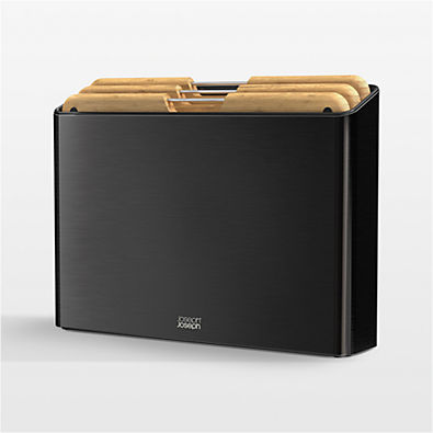 View Joseph Joseph Black Folio Steel and Bamboo 3-piece Cutting Board Set details