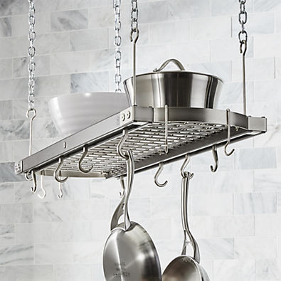 View J.K. Adams Large Grey Ceiling Pot Rack details