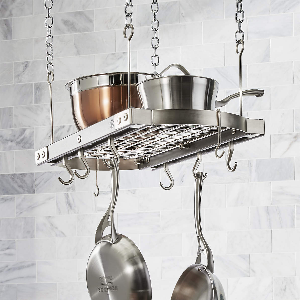 J K Adams Small Grey Ceiling Pot Rack Reviews Crate And Barrel