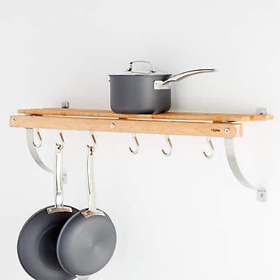 J.K. Adams Wall-Mounted Maple Pot Rack