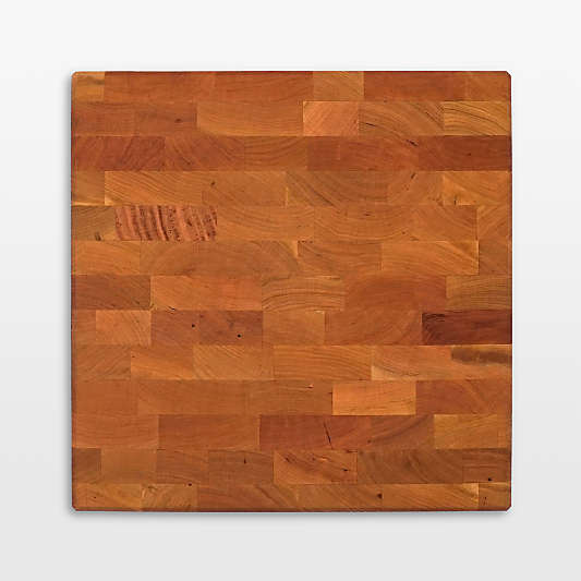 JK Adams Professional End Grain Cherry Square Cutting Board, 16"x16"x2"