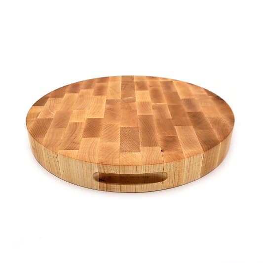 JK Adams Professional End Grain Maple Round Cutting Board, 16"x2"