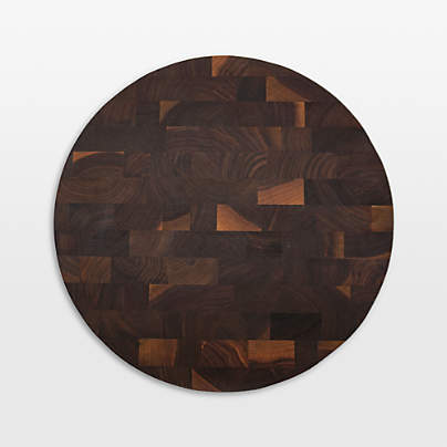 JK Adams Professional End Grain Walnut Round Cutting Board, 16"x2"
