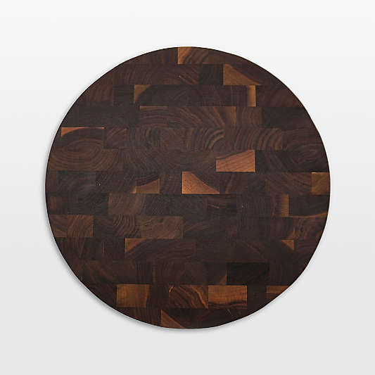 JK Adams Professional End Grain Walnut Round Cutting Board, 16"x2"