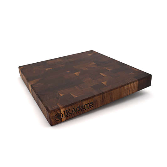 JK Adams Professional End Grain Walnut Square Cutting Board, 16"x16"x2"