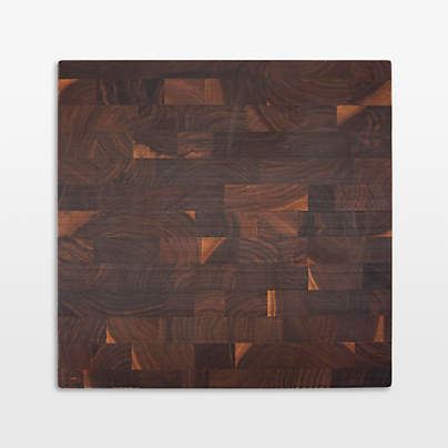 JK Adams Professional End Grain Walnut Square Cutting Board, 16"x16"x2"