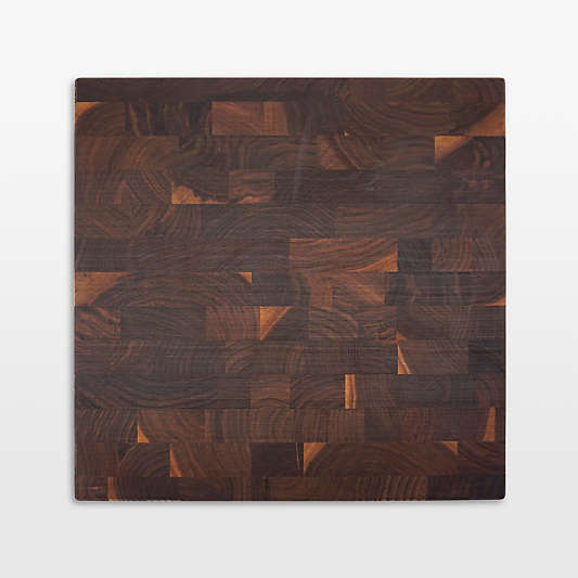 JK Adams Professional End Grain Walnut Square Cutting Board, 16"x16"x2"