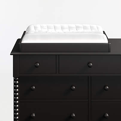 Jenny Lind Black Wood Baby Changing Table Topper